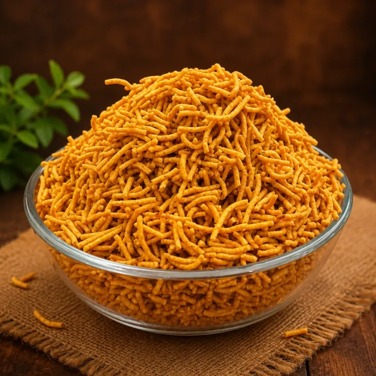Bikaneri bhujia sev made by a namkeen manufacturer in Rajasthan for your own namkeen brand